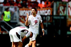 Simeone in gol contro la Roma