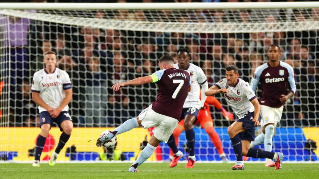 Goal McGinn contro il Bologna in Europa League
